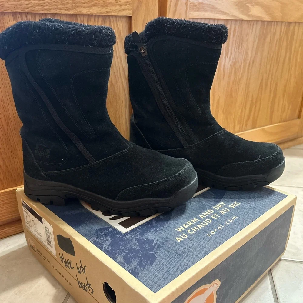 Sorel Waterfall Women’s Waterproof Black Winter Boots 7.5